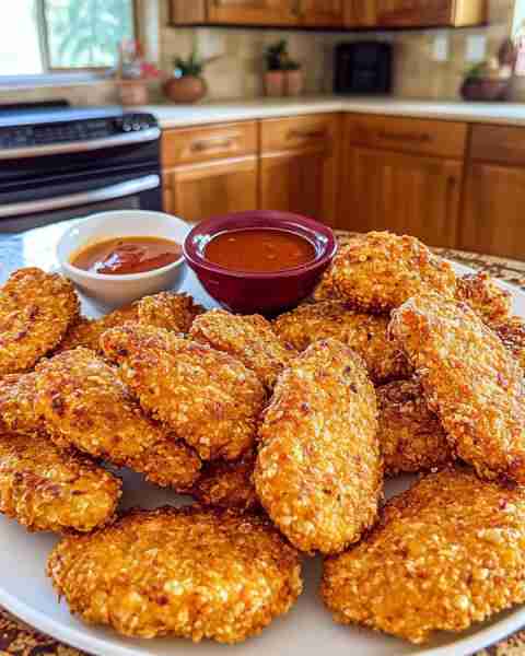 Kid-Friendly Crispy Chickpea Nuggets - Totally Vegan! 👍😋🌿 ingredients: 1 can (15 ounces / 425g) c...