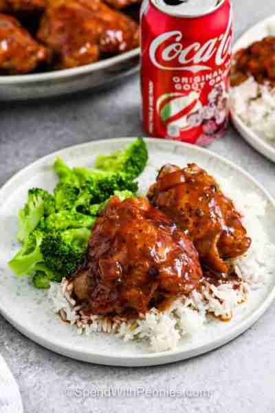 Comment RECIPE to get the recipe! Coca Cola chicken thighs are saucy, sticky, and so good! You can m...