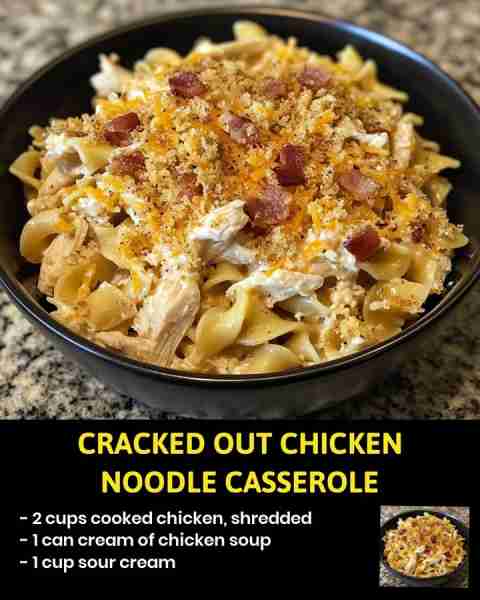 Cracked Out Chicken Noodle Casserole Looking for a comforting and delicious dish to feed your family...