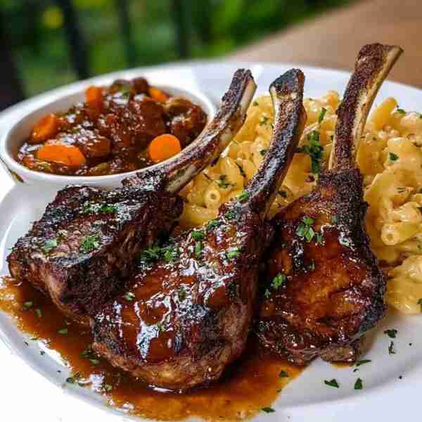 Grilled Lamb Chops with Mac and Cheese & Glazed Carrots 🍖🧀🥕 Ingredients: For the Grilled Lamb Cho...