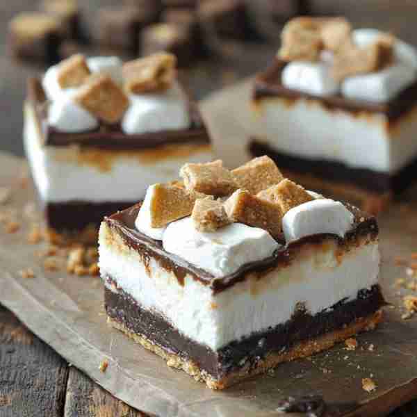 S'MORES CHEESECAKE BARS 🍫🔥 (Absolutely delicious) 📝 INGREDIENTS: For the Crust: 1 1/2 cups graham...