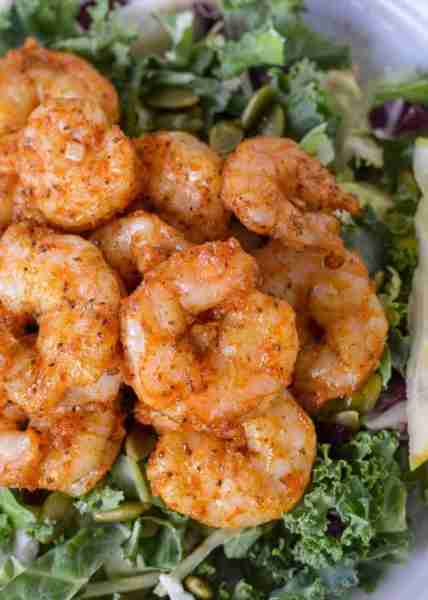 Juicy air fryer shrimp is perfect for tossing into salads, wraps, pastas, and more!