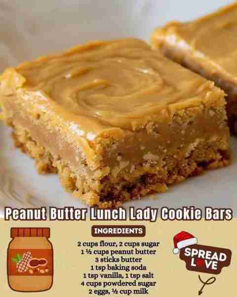 Peanut Butter Lunch Lady Cookie Bars 🍪 Don't Lose This Recipe 🫵 Ingredients: • 2 cups flour • 2 cu...