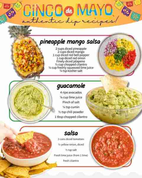 Three authentic dip recipes that you should try at home! Ingredients 1. Pineapple Mango Salsa 2 cups...
