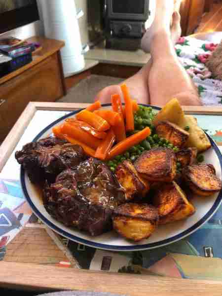 Shin of beef roast dinner, Meat juice gravy - Stuart C