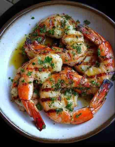 Gambas Grillées au Beurre d’Ail et Persil Ingrédients : 12 grosses gambas (ou crevettes géantes), n...