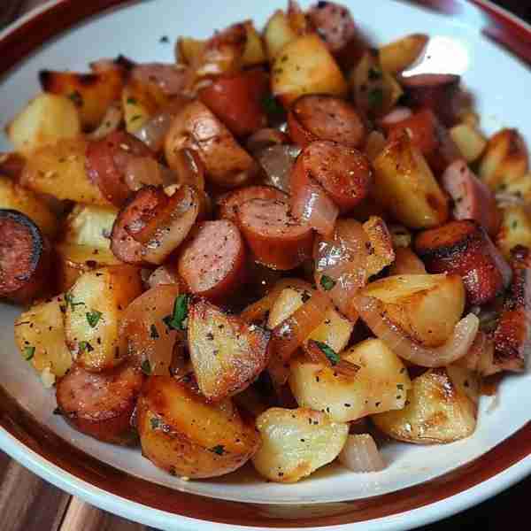 Fried Potatoes Onions And Smoked Polish Sausage 😋😍 Ingredients: 1 pound cajun smoked sausage 1 pou...
