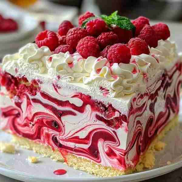 Just made this delicious Raspberry Swirl Ice Cream Cake! 🍰🍦 Perfect for a summer treat. Ingredient...