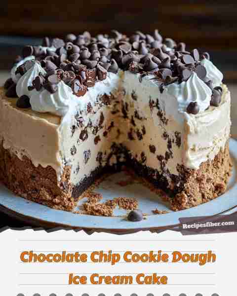 Chocolate Chip Cookie Dough Ice Cream Cake 🍰 Indulge in a deliciously layered dessert! 📋 Ingredi...