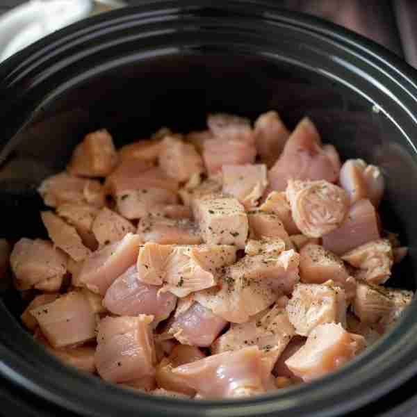 Put diced chicken and brown sugar into a slow cooker for this take-out favorite. Full recipe 👇 💬