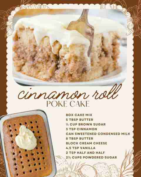 If you love cinnamon rolls but want something a little different, then this cinnamon roll poke cake...