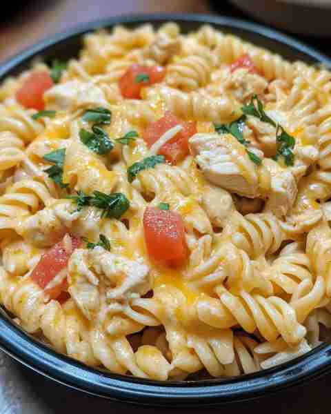 VELVEETA ROTEL CHICKEN ROTINI Ingredients: 2 boneless, skinless chicken breasts, diced 10 oz rotini...
