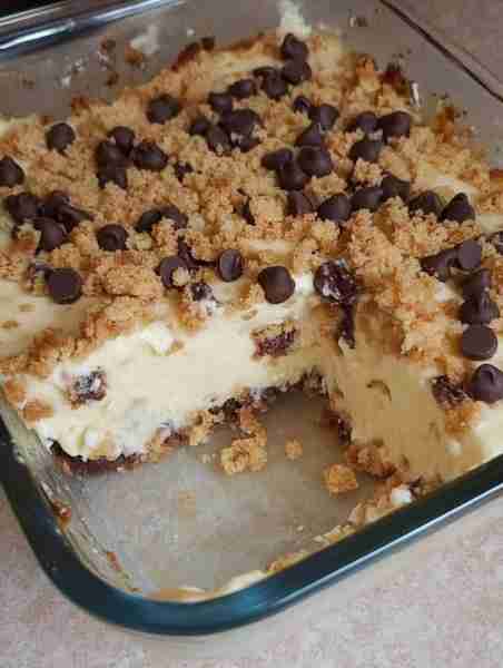 Low Carb Choc Chip Cheesecake Bars Crust: 2 cups almond flour 1/2 cup unsweetened coconut 1/2 cup br...