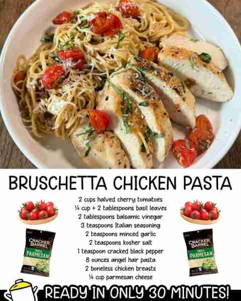 "Let’s be honest… the best part of bruschetta is the topping anyway." 🍅🧄🌿 This Bruschetta chicken...