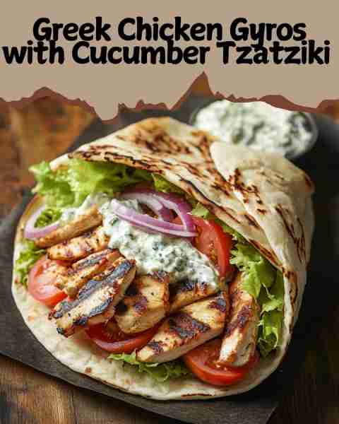 🥙 Greek Chicken Gyros with Cucumber Tzatziki✅ Juicy, marinated chicken wrapped in warm pita and lo...