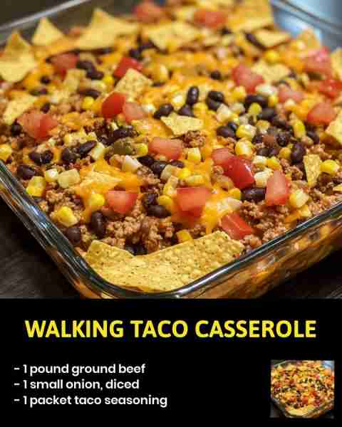 Walking Taco Casserole Are you looking for an easy and delicious recipe that will surely satisfy you...