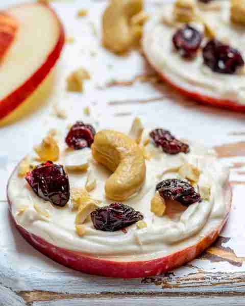 Warning: Cashew Butter Apple Slice Snacks may cause uncontrollable happy snacking! Definitely procee...
