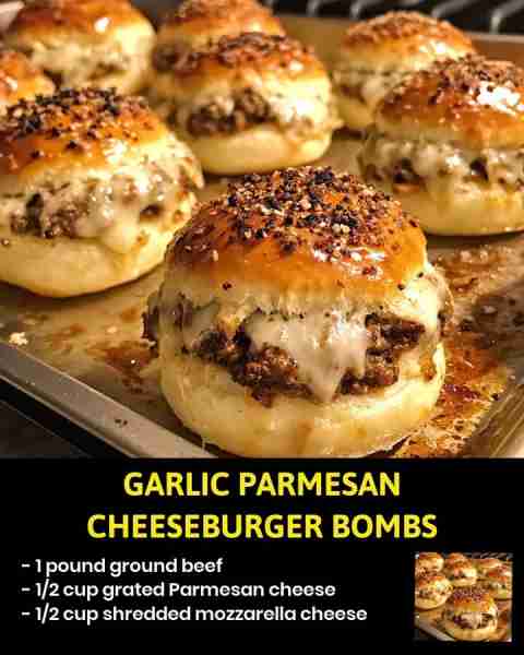 Garlic Parmesan Cheeseburger Bombs Looking for a delicious twist on a classic cheeseburger? These Ga...