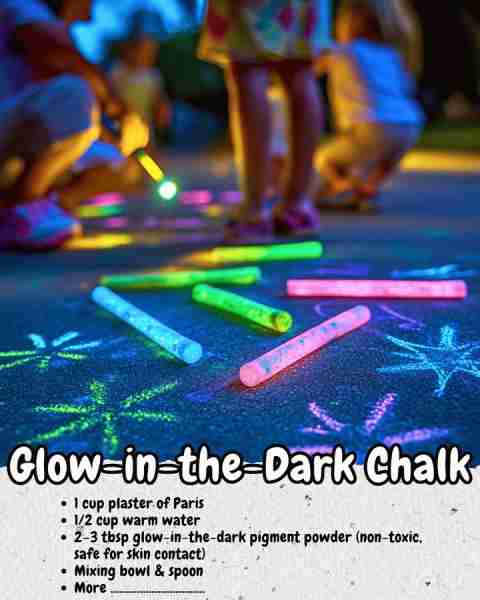 🖍️ Glow-in-the-Dark Chalk : Bright, Fun, Glowing DIY Chalk for Sidewalks, Driveways & After-Dark Art...