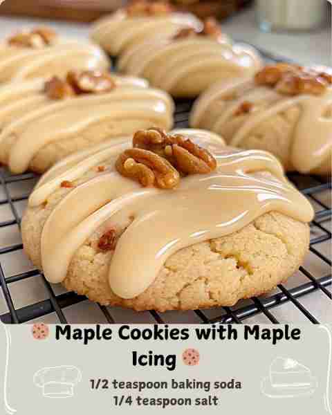 🍪 Maple Cookies with Maple Icing 🍪 Ingredients For the Cookies: 1 cup unsalted butter, softened 3/...
