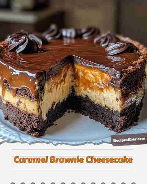 Caramel Brownie Cheesecake 🍰 Indulge in this rich and creamy dessert! 📋 Ingredients - 1/2 cup u...