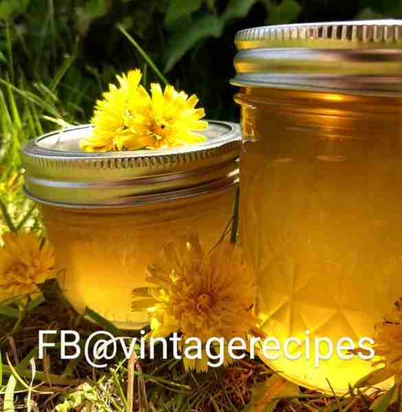 #EarthDay Old-Fashioned Dandelion Jelly 4 cups dandelion blossoms 1 quart water 1 teaspoon lemon or...