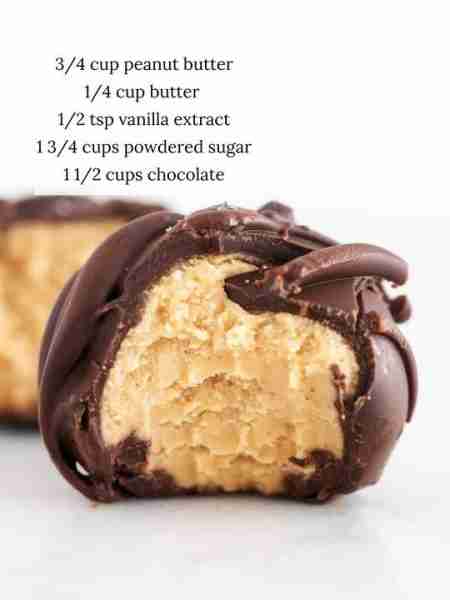 Delicious CREAMY PEANUT BUTTER BALLS covered in a sweet chocolate coating with a dash of sea salt....