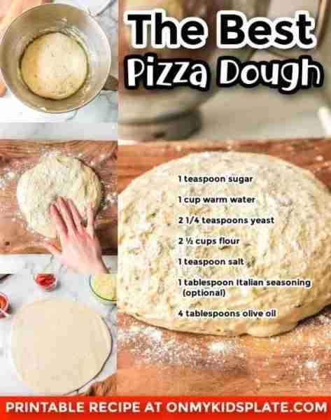 Classic Pizza Dough 🍕🍕 🍕 1 teaspoon sugar 🍕 1 cup warm water 🍕 2 1/4 teaspoons active dry yeast...