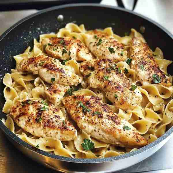 One-Pan Chicken with Buttered Noodles 🍽️ Quick and delicious dinner recipe in just one pan! - 2 ta...