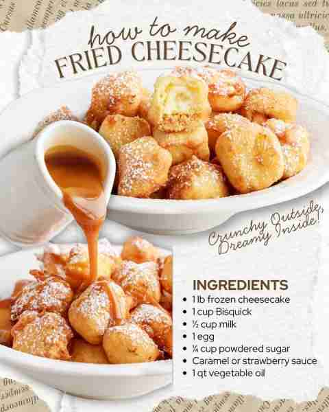 Crispy on the outside, creamy on the inside! This Fried Cheesecake is pure magic! ✨🍰 Shopping List...