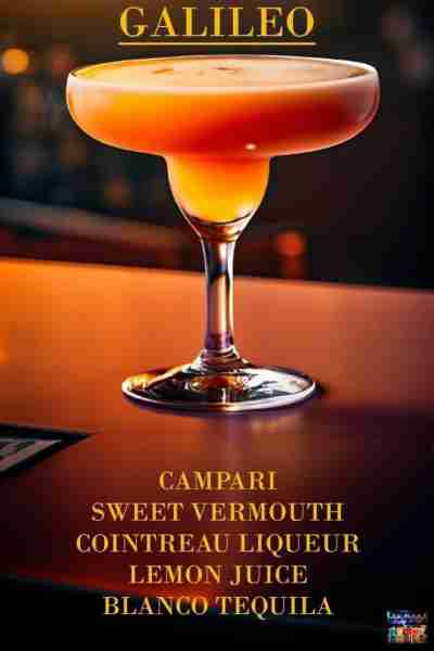 🍹 Galileo Recipe Ingredients: 1 oz Campari 1 oz Sweet Vermouth 1/2 oz Cointreau Liqueur 1/2 oz Fres...