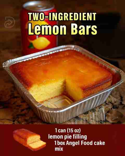 🍋 Two-Ingredient Lemon Bars! Friends, these lemon bars are almost too easy to believe — just 2 ingr...