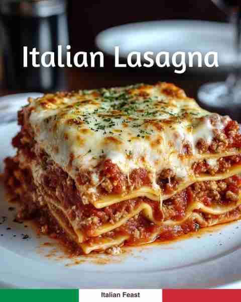 Hearty Italian Lasagna 🍝 Layers of pasta, meat sauce & cheesy goodness 🇮🇹🧀🍅 recipe in the сoммεητs ⬇