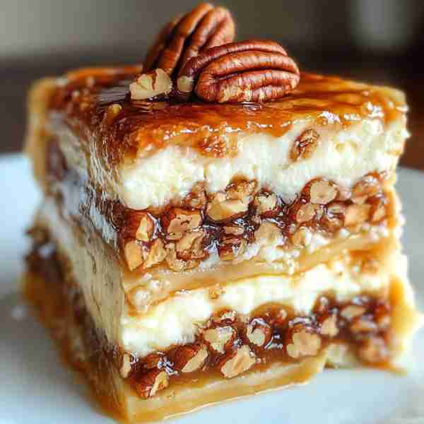 Pecan Pie Lasagna – Layers of Sweet, Nutty Perfection Ingredients: 1 box of vanilla wafer cookies 1...