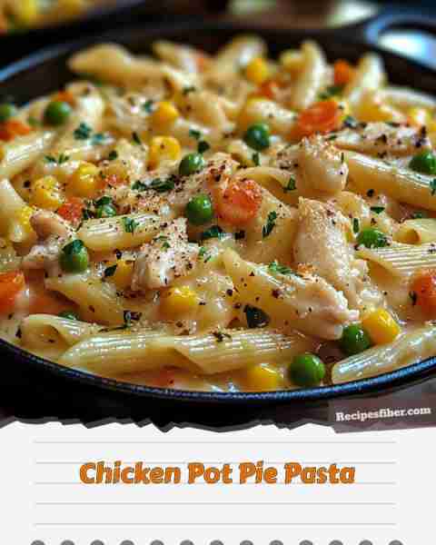 Chicken Pot Pie Pasta 🍽️ A creamy and comforting dish perfect for any night! 📋 Ingredients - 8 o...