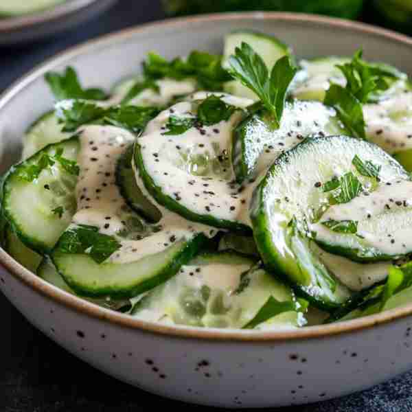 Tahini Cucumber Salad A Perfect Blend of Creaminess and Freshness! Ingredients: 2 cups sliced cucumb...