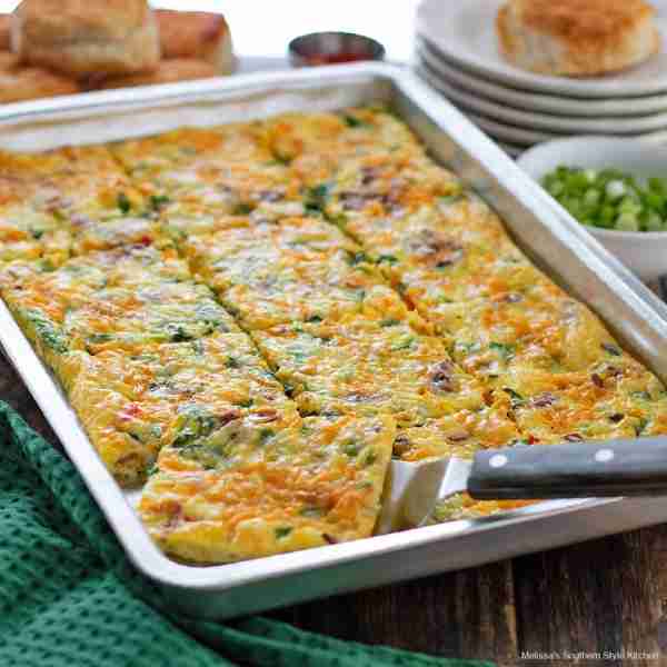Sheet Pan Omelet https://www.melissassouthernstylekitchen.com/sheet-pan-omelet/