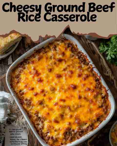 🧀 Cheesy Ground Beef Rice Casserole A creamy, cheesy, one-pan classic packed with seasoned ground b...