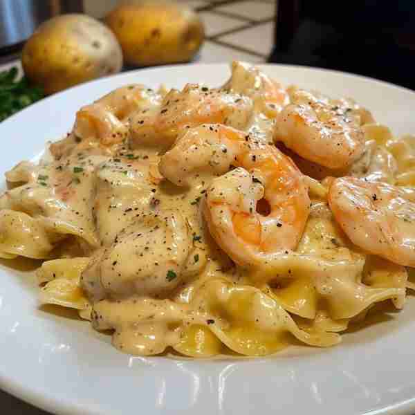 Creamy Garlic Shrimp Alfredo Pasta (Serves 4) Ingredients For the Shrimp: 1 lb large shrimp, peeled...