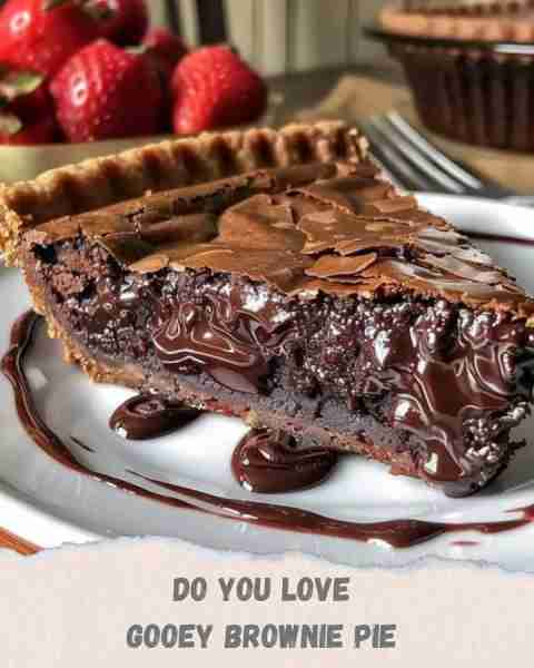 Gooey tarte aux brownie Ingrédients : 6 cuillères à table de beurre 3 tasses de pépites de chocolat...