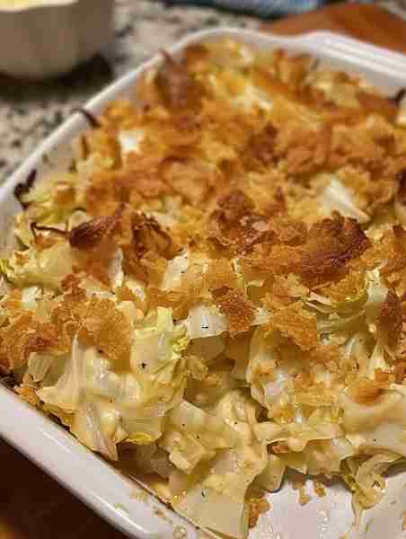 CABBAGE CASSEROLE Spray baking dish with pam. Cut up a small cabbage, put in the bottom of the pan....