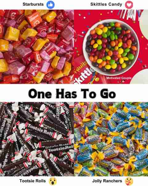 Tootsie Rolls 🍫🍬 Starbursts 🍬✨ Starbursts are chewy, fruit-flavored candies first introduced in...