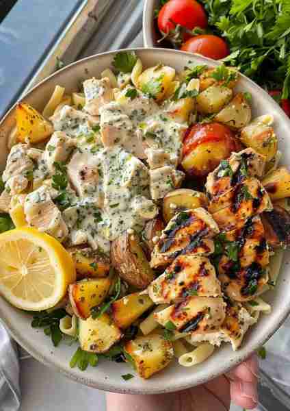 🧀 Lemon Ricotta Herb Chicken Alfredo is a vibrant, creamy dish that combines the fresh, bright flav...