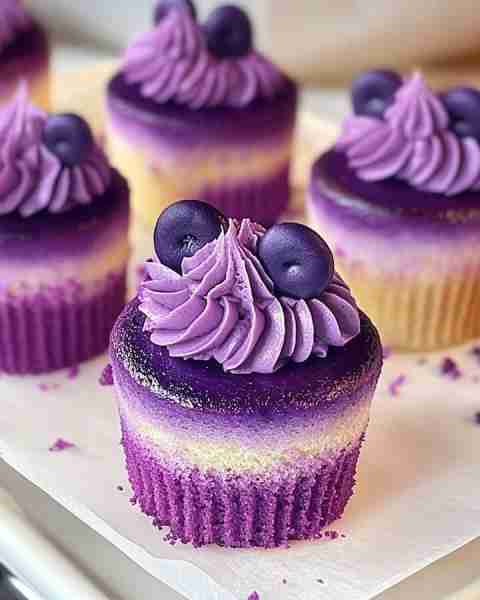 🍇💜 Purple Ombre Mini Cakes 💜🍇 📝 Ingredients: 1 1/2 cups 🌾 all-purpose flour 1 1/2 tsp 🥄 bakin...