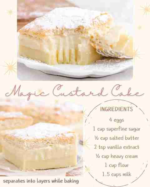 One simple batter that you pour in a pan and it separates into 3 delicious layers! ingredients: 4 la...