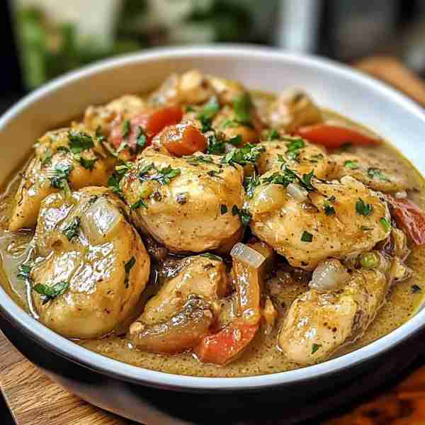 🍗🥥🍲 Caribbean Coconut Stewed Chicken 🍽️ Servings: 4 ⏱️ Time: Prep: 15 mins | Cook: 45 mins | Tota...