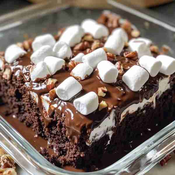 Mississippi Mud Cake 🍰 Indulge in this rich and chocolaty dessert that's a crowd favorite! 📋 Ing...
