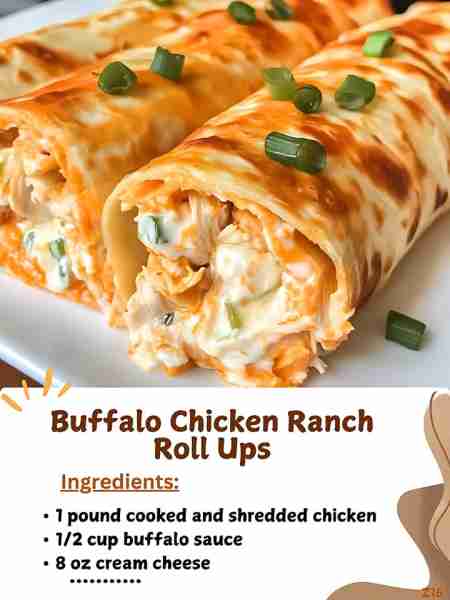 Buffalo Chicken Ranch Roll Ups Looking to spice up your snack game? These Buffalo Chicken Ranch Roll...