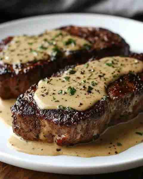 Creamy Garlic Sauce Steak Ingredients: For the Steak: 2 ribeye or sirloin steaks 1 tbsp olive oil Sa...