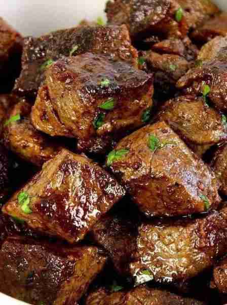 Air Fryer- Steak Bites with Garlic Butter ingredients: 2 Tbsp olive oil 1 ½ lb sirloin steak cut int...
